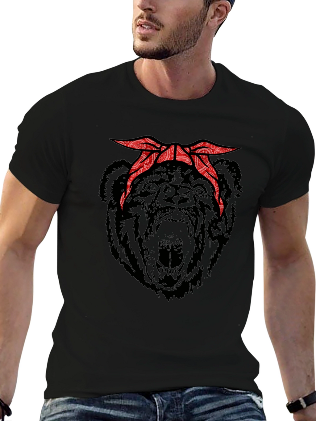 Bear Bandana Graphic T-Shirt
