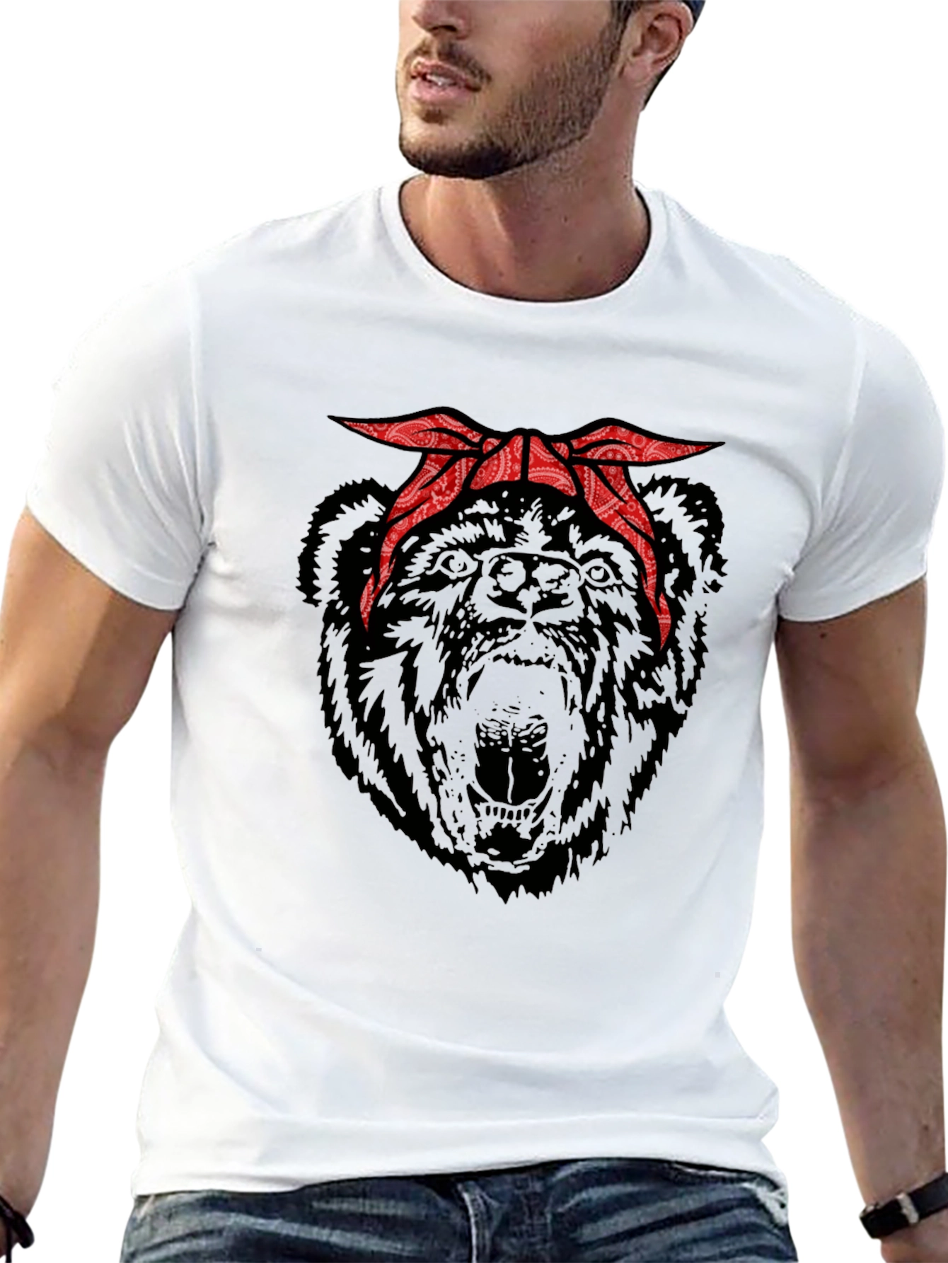 Bear Bandana Graphic T-Shirt