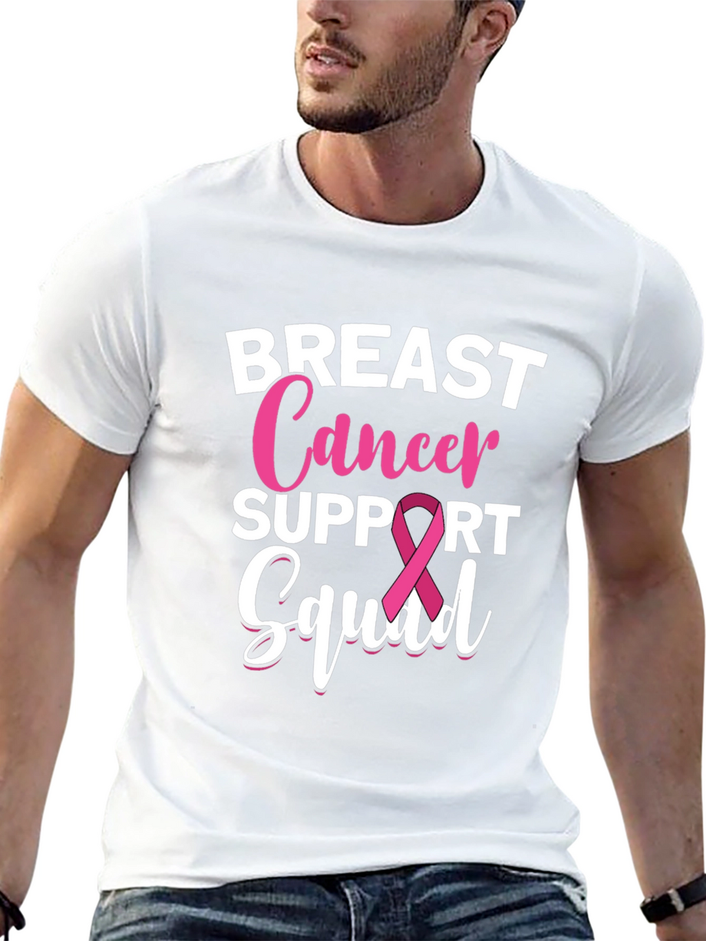 Breast Cancer Support Squad Black T-Shirt