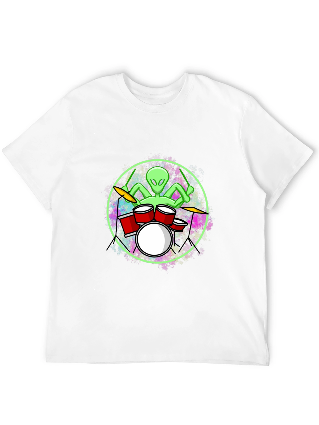Alien Drummer T-Shirt: Unique Graphic Tee for Music Lovers