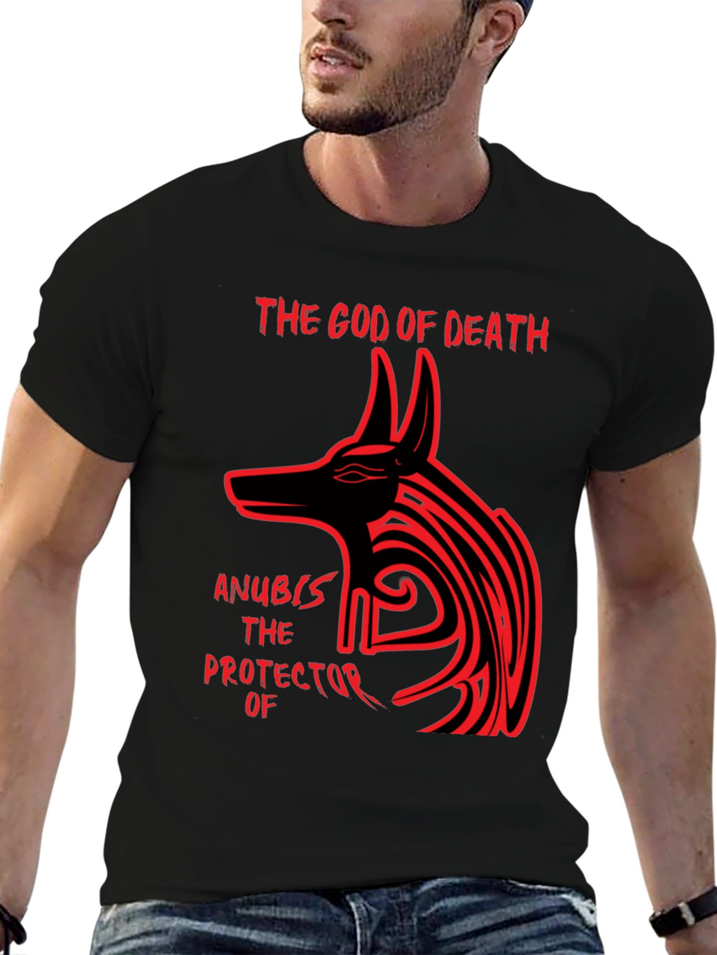 Anubis God of Death Black Graphic Tee