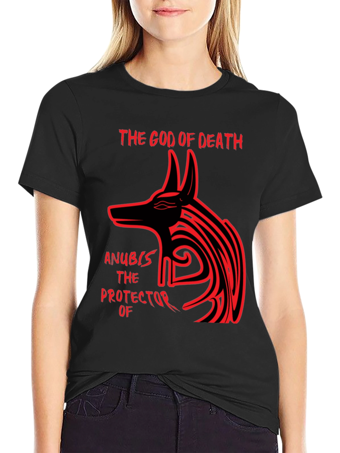 Anubis God of Death Black Graphic Tee