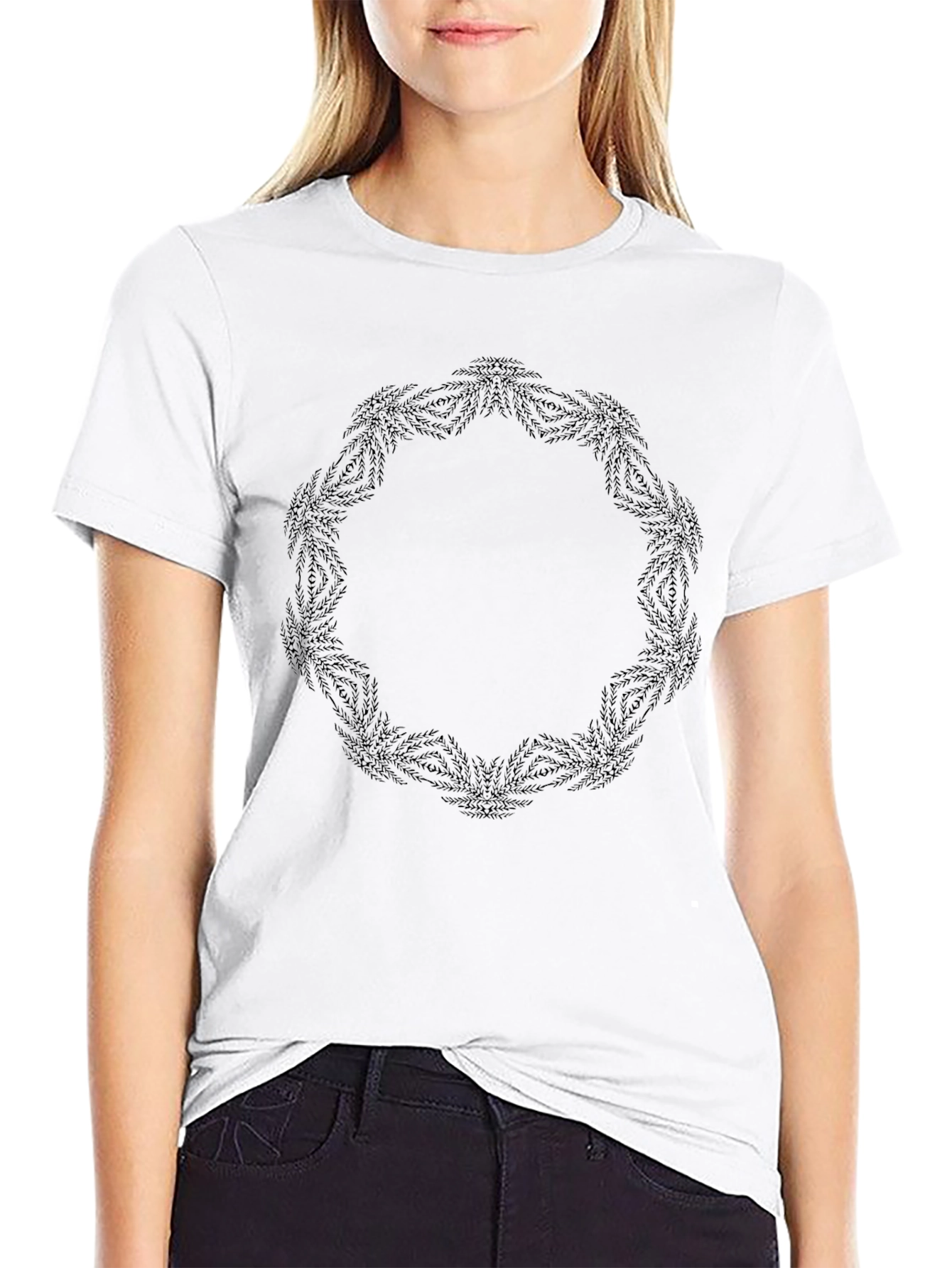 Abstract Pattern Black T-Shirt