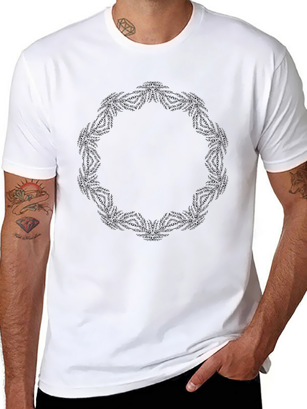 Abstract Pattern Black T-Shirt