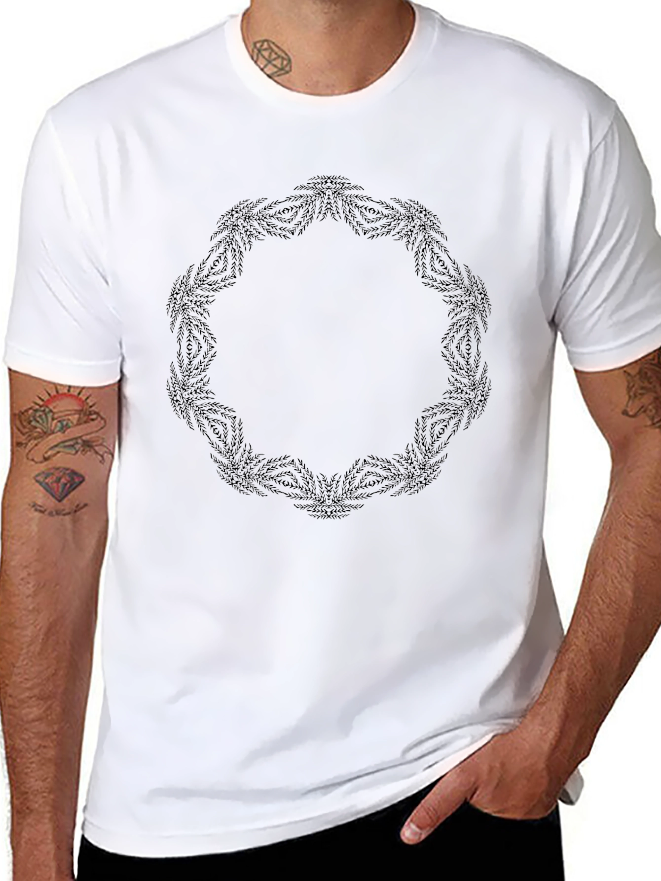 Abstract Pattern Black T-Shirt