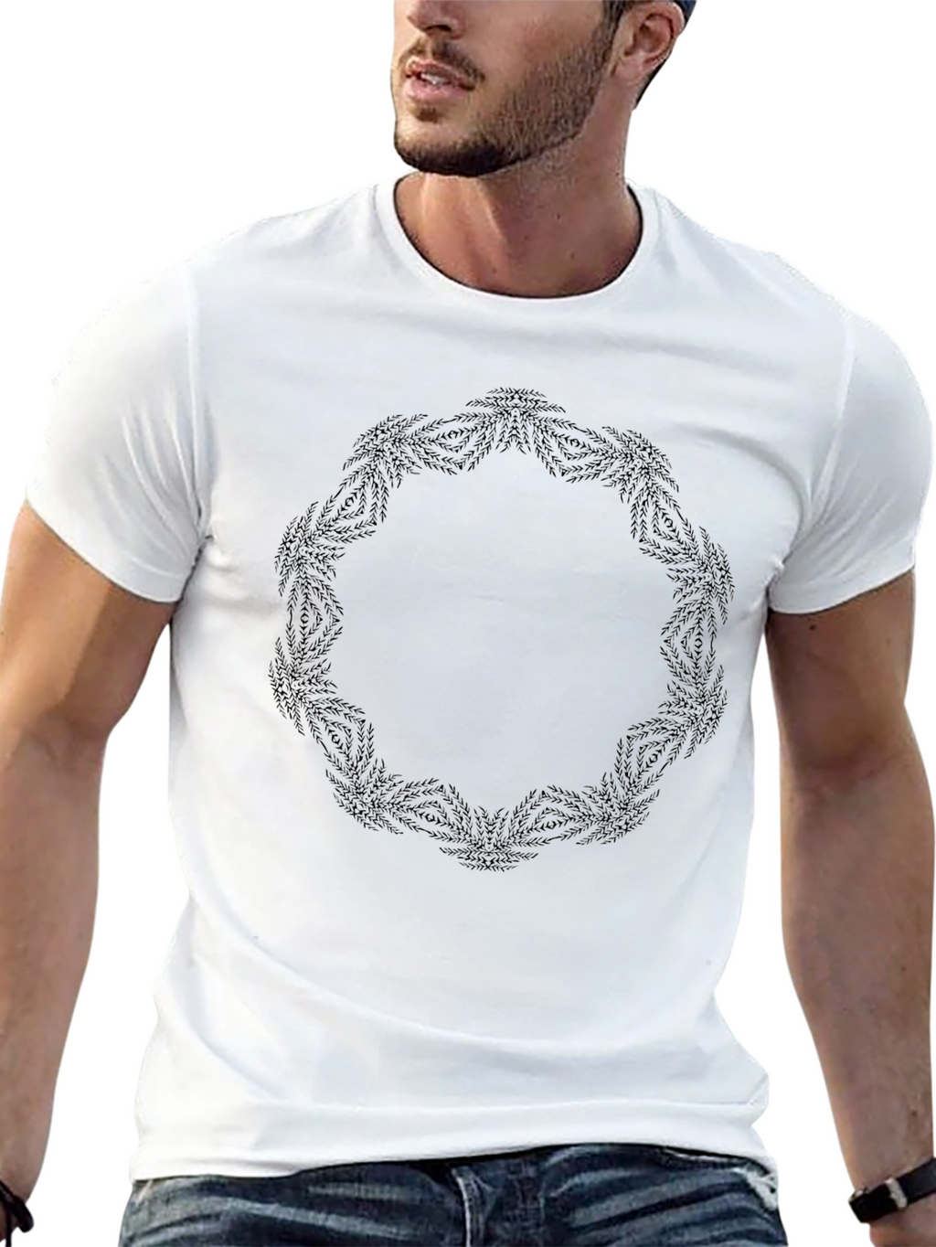 Abstract Pattern Black T-Shirt