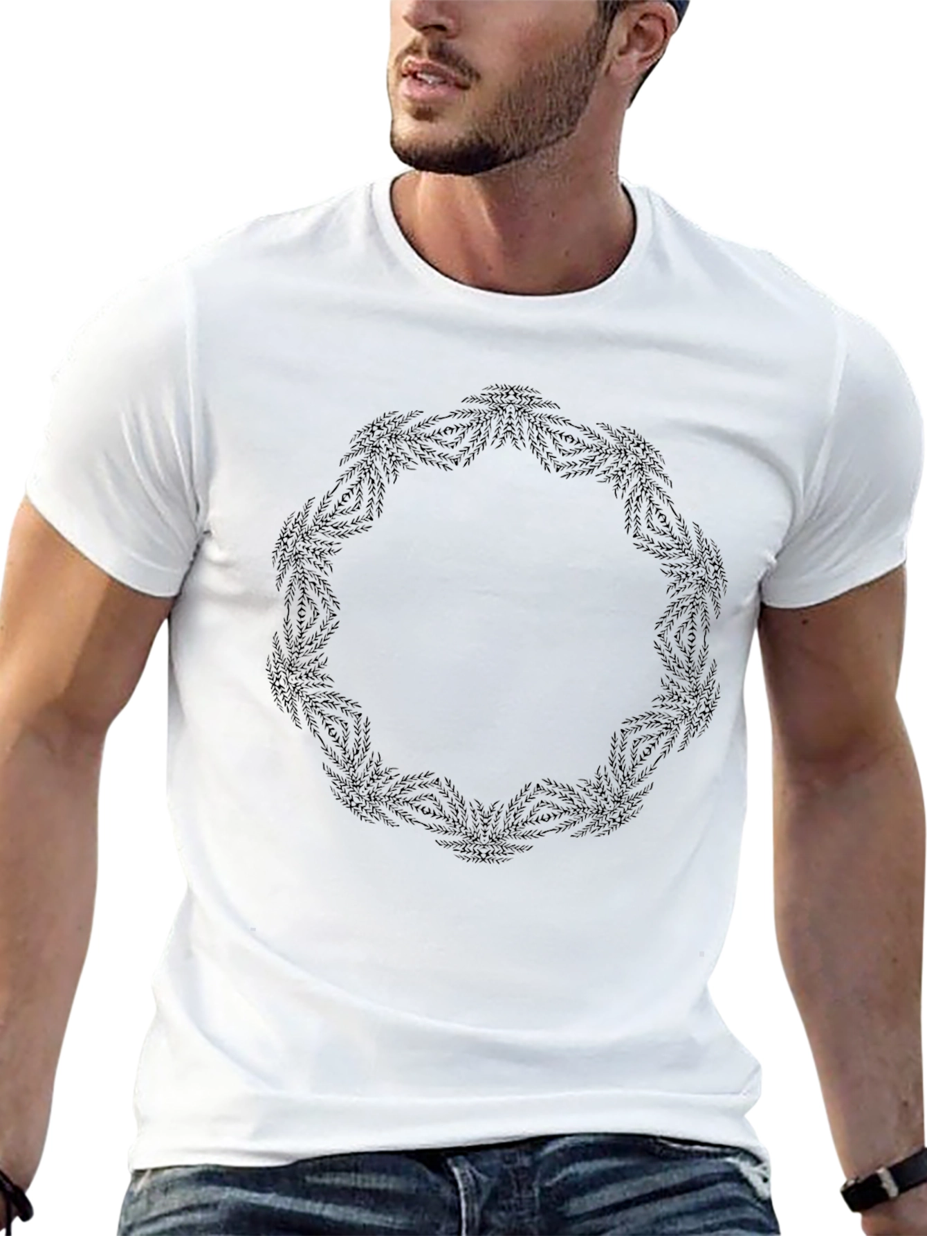 Abstract Pattern Black T-Shirt