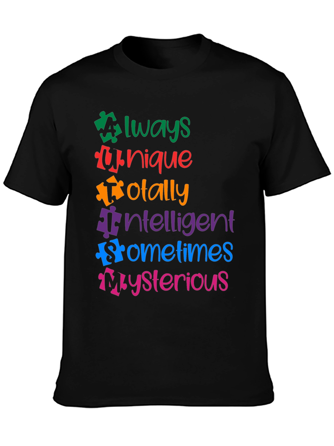 Autism Awareness Puzzle Piece Graphic T-Shirt