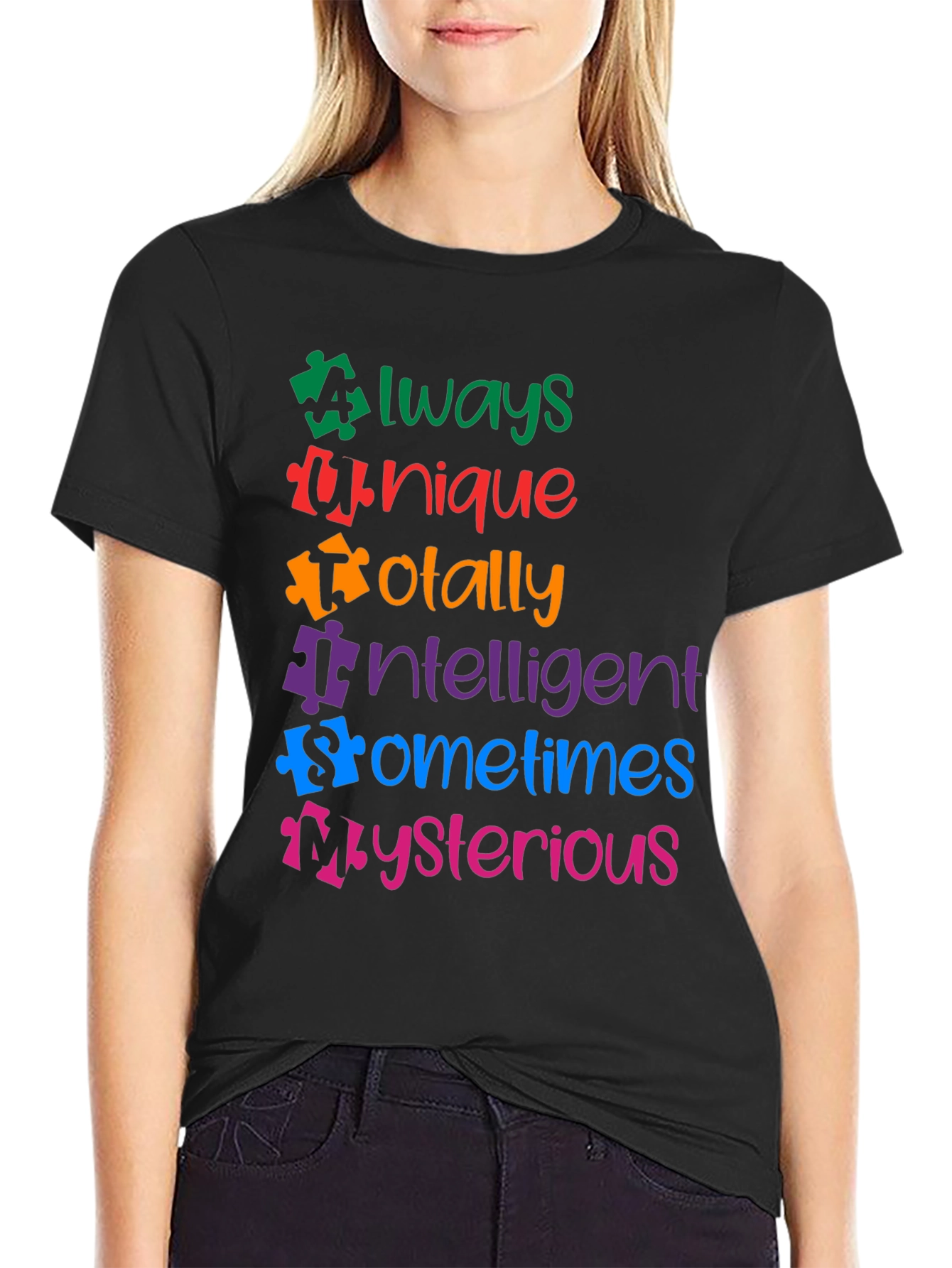 Autism Awareness Puzzle Piece Graphic T-Shirt