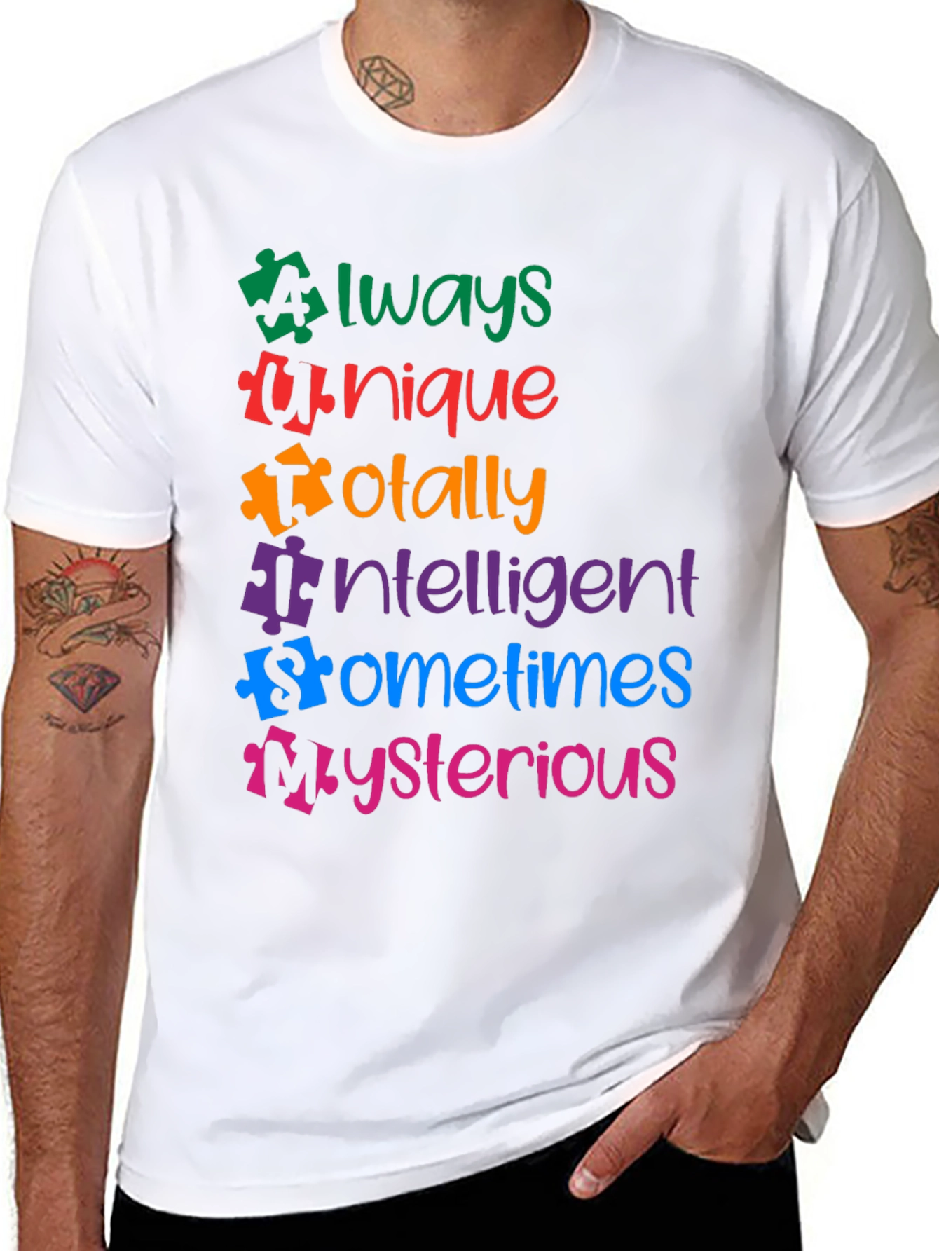 Autism Awareness Puzzle Piece Graphic T-Shirt