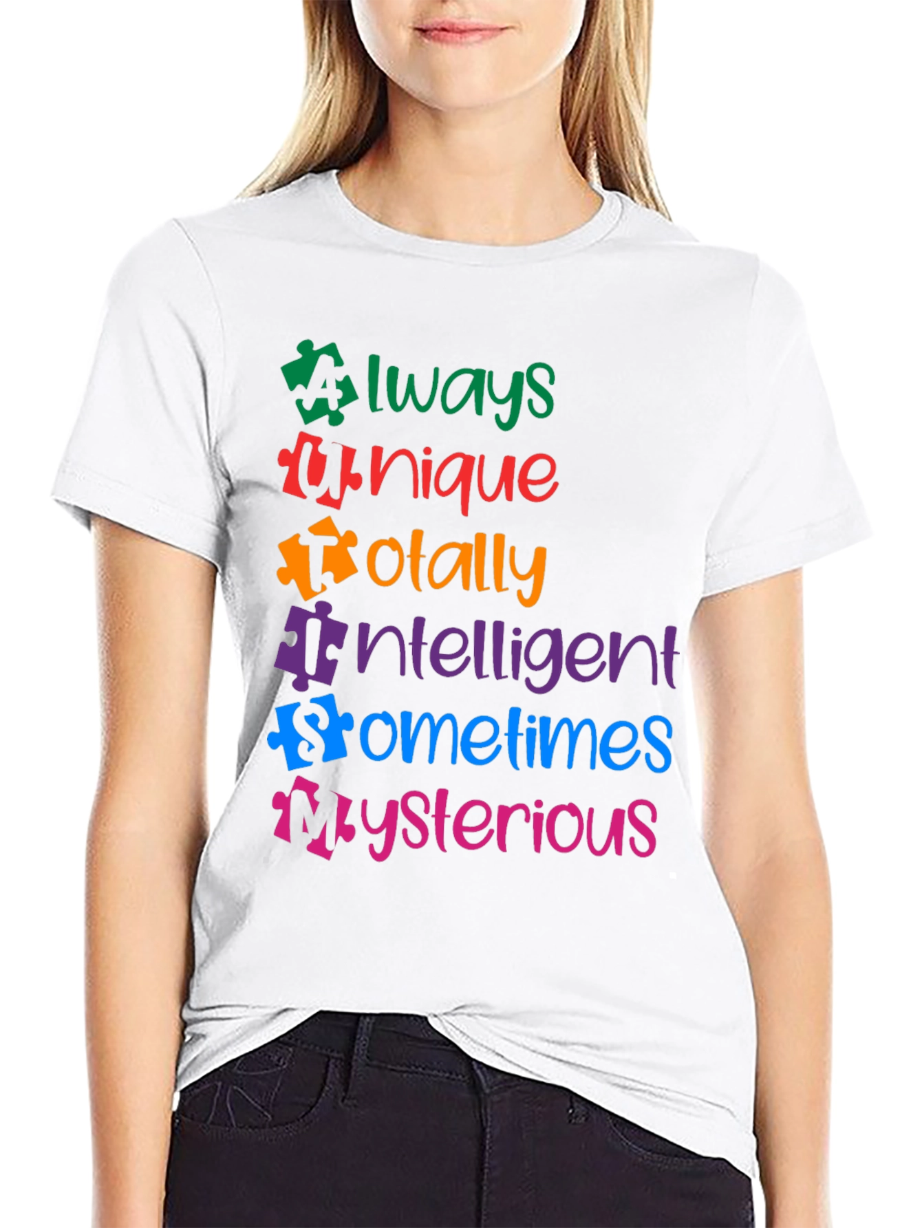 Autism Awareness Puzzle Piece Graphic T-Shirt
