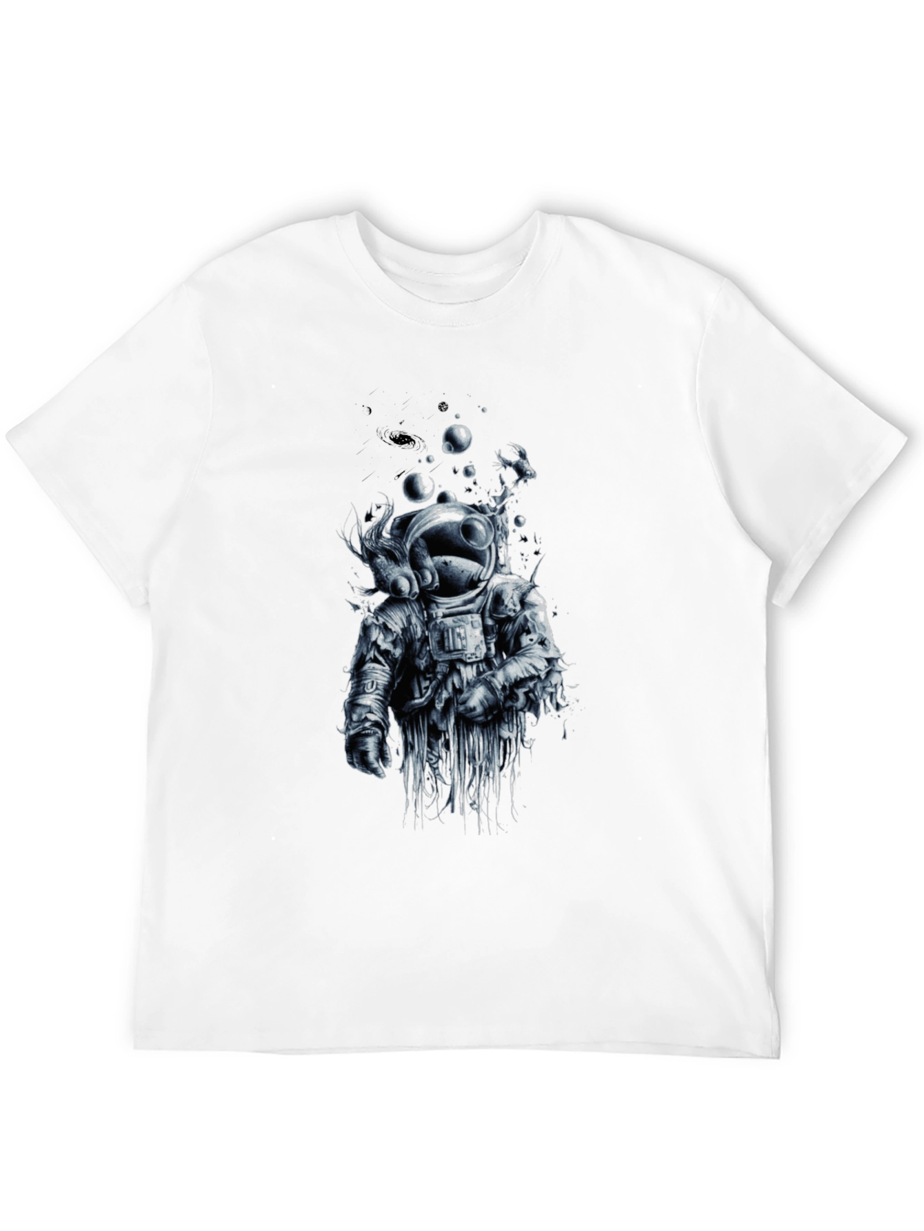 Astronaut Graphic Tee - Black Crew Neck T-Shirt