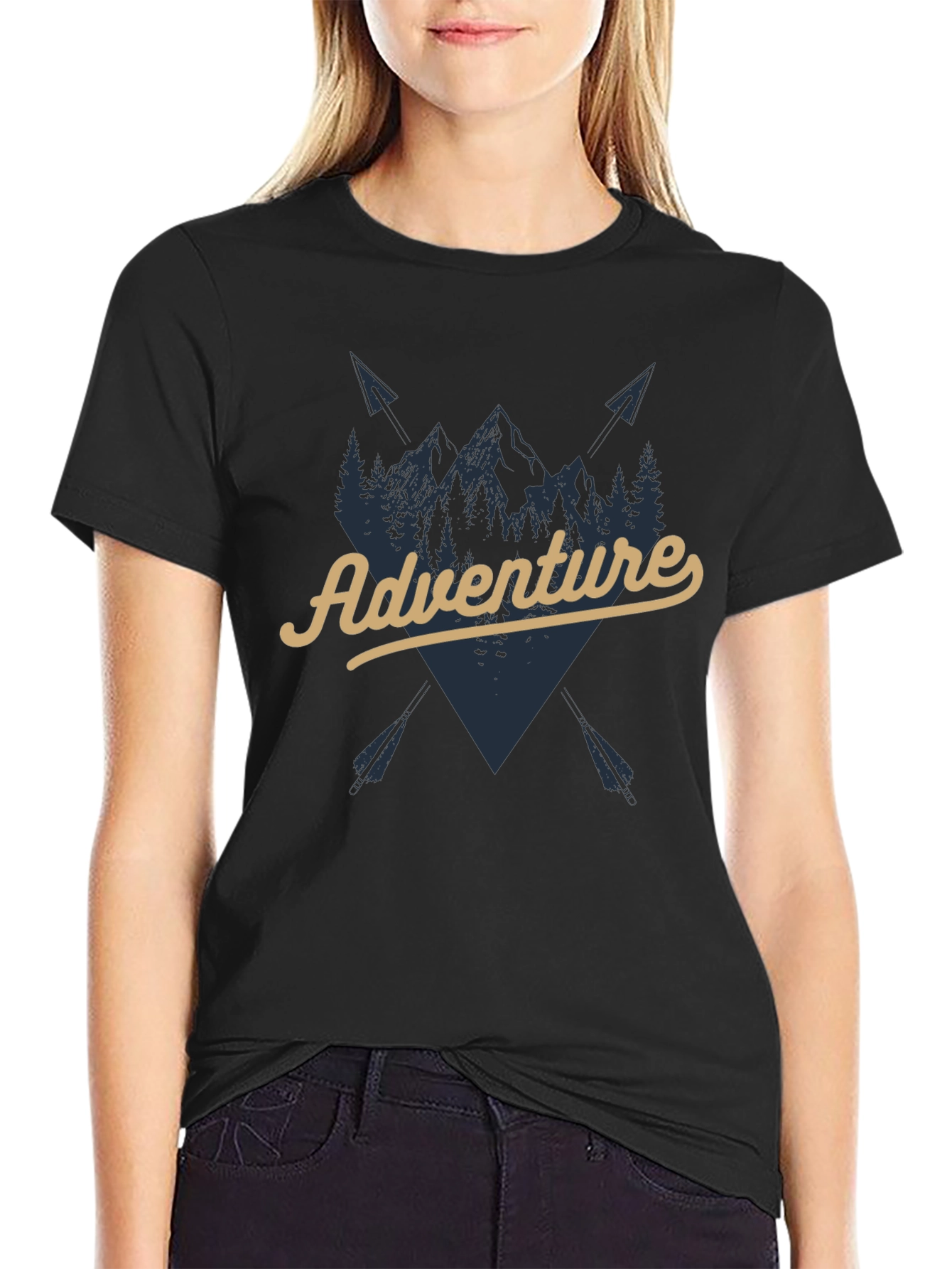 Adventure Awaits Graphic T-Shirt - Black