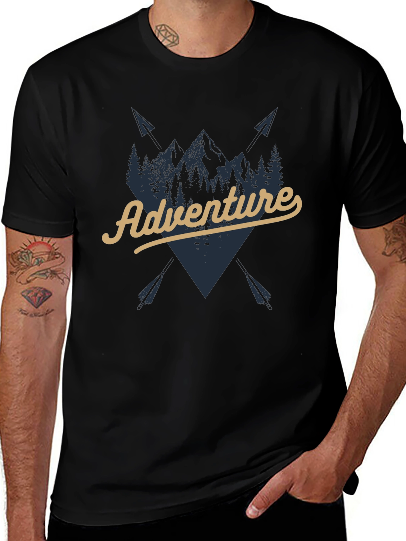 Adventure Awaits Graphic T-Shirt - Black