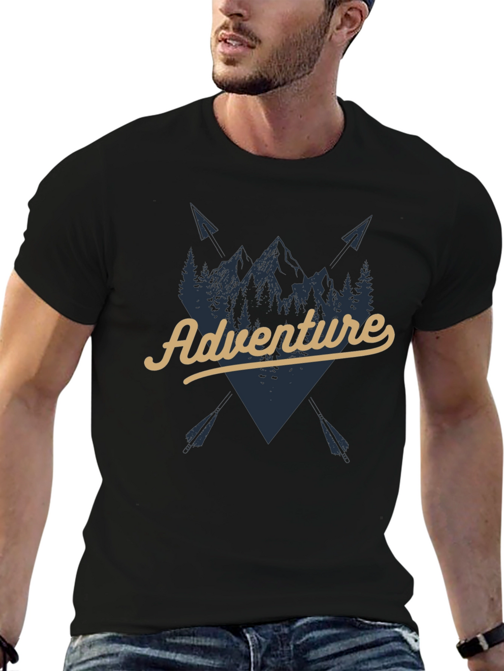 Adventure Awaits Graphic T-Shirt - Black