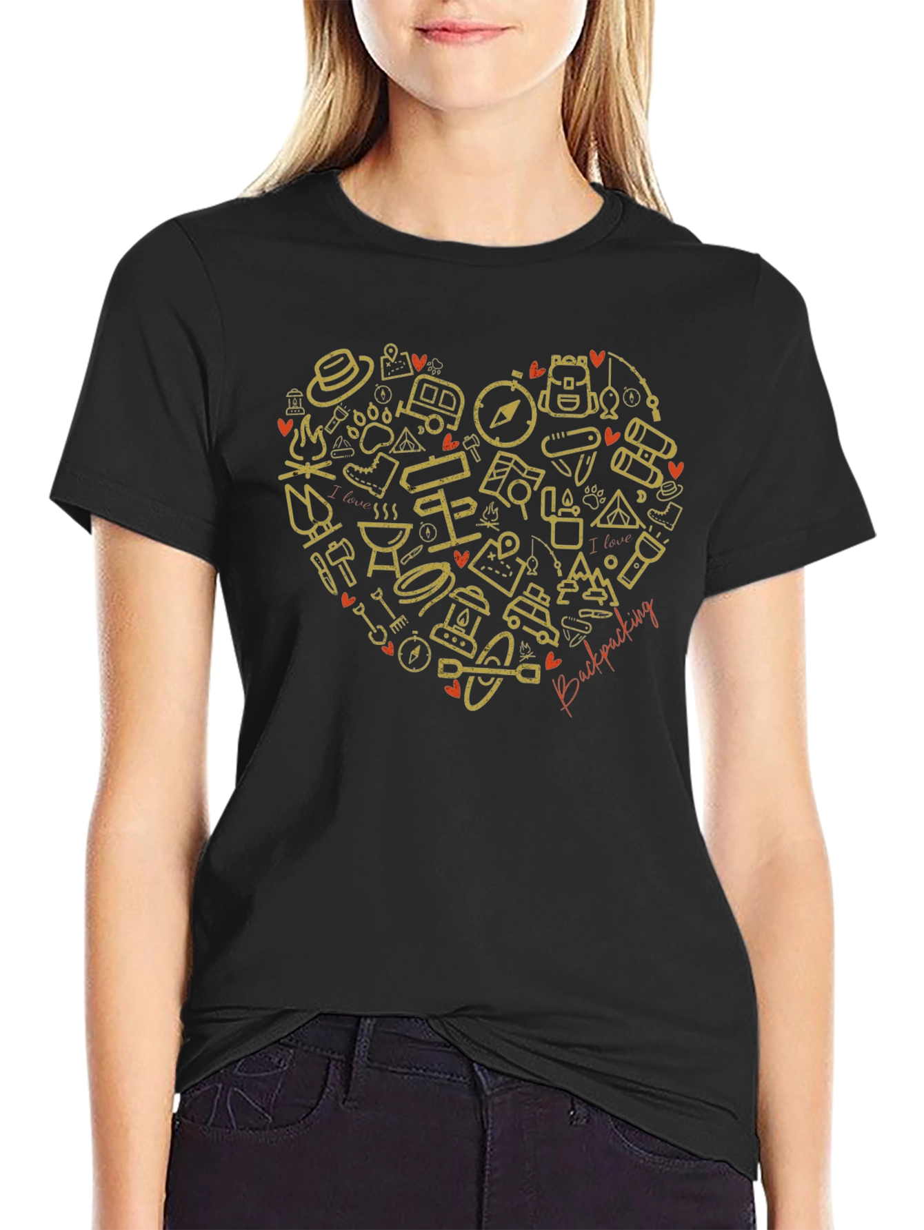 Backpacking Heart Graphic T-Shirt