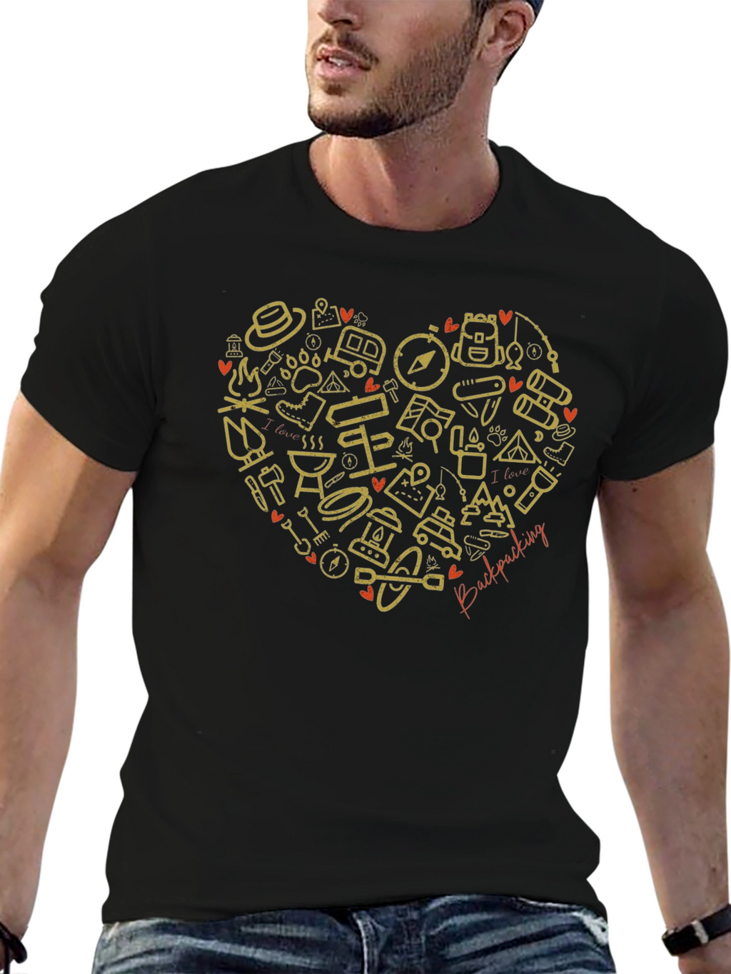 Backpacking Heart Graphic T-Shirt