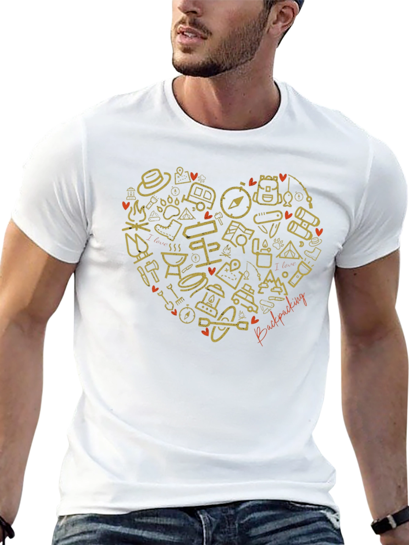 Backpacking Heart Graphic T-Shirt
