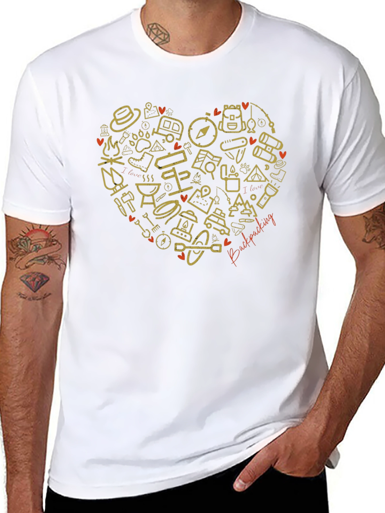 Backpacking Heart Graphic T-Shirt