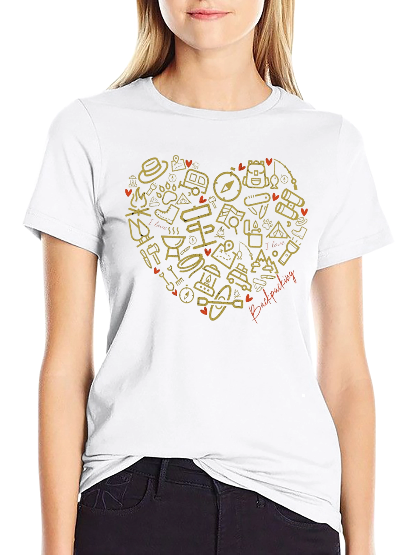 Backpacking Heart Graphic T-Shirt