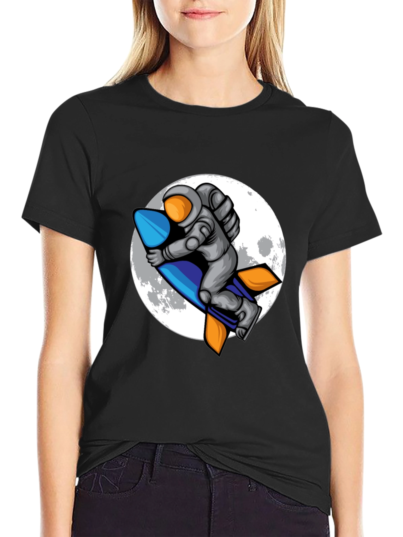 Astronaut Rocket T-Shirt - Moon Adventure Tee