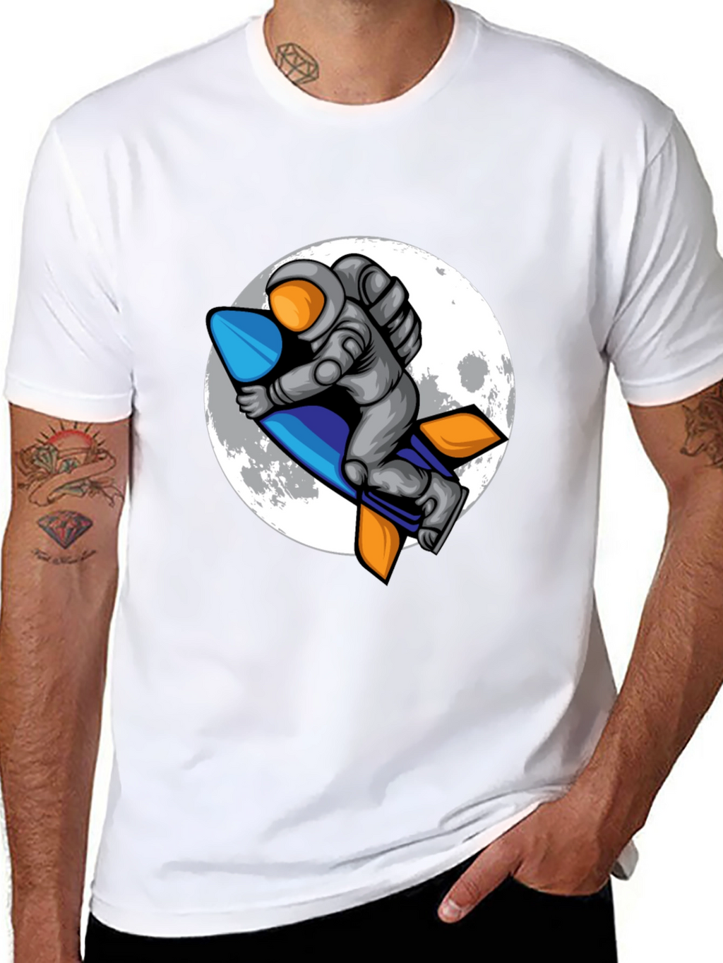 Astronaut Rocket T-Shirt - Moon Adventure Tee