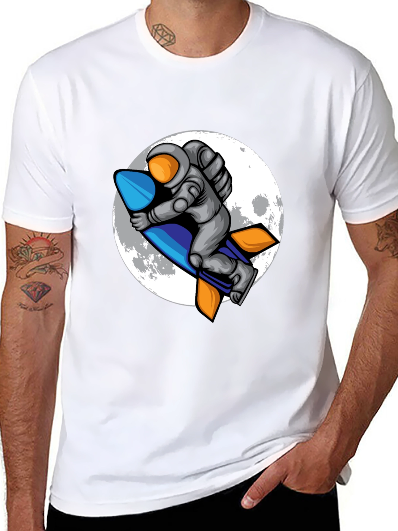 Astronaut Rocket T-Shirt - Moon Adventure Tee