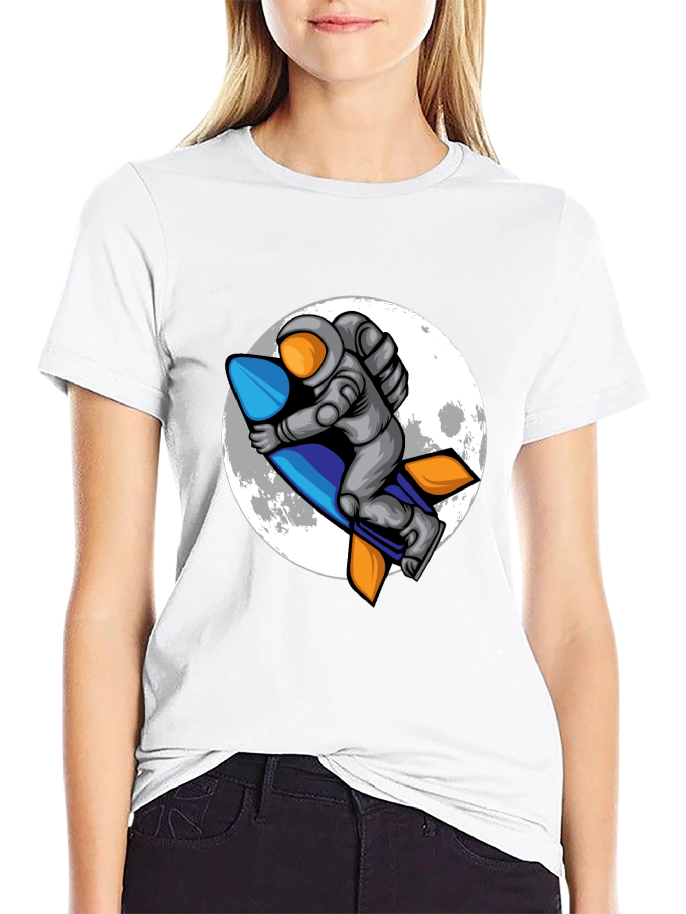Astronaut Rocket T-Shirt - Moon Adventure Tee