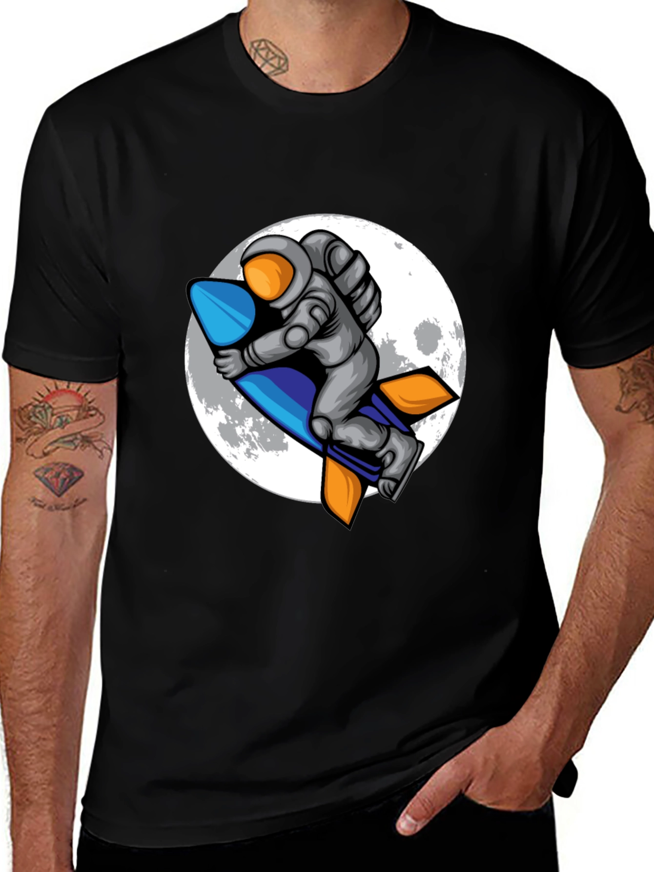 Astronaut Rocket T-Shirt - Moon Adventure Tee