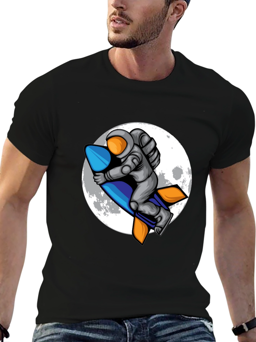 Astronaut Rocket T-Shirt - Moon Adventure Tee