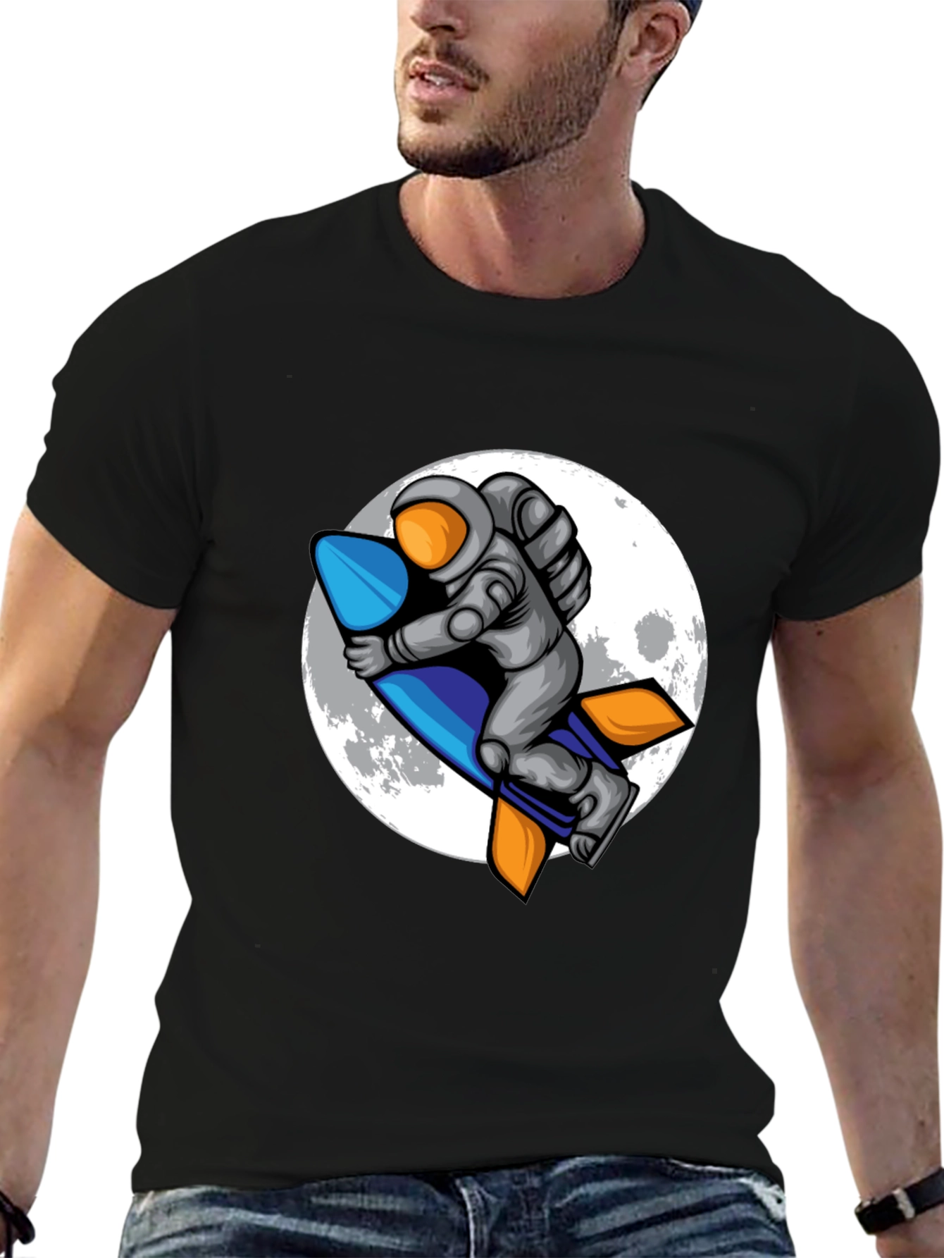 Astronaut Rocket T-Shirt - Moon Adventure Tee