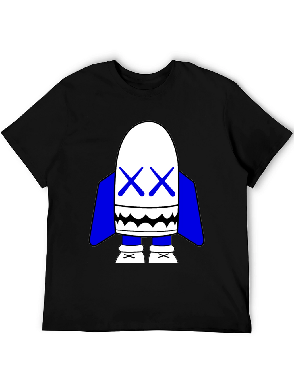 Black T-Shirt with Cartoon Character Graphic