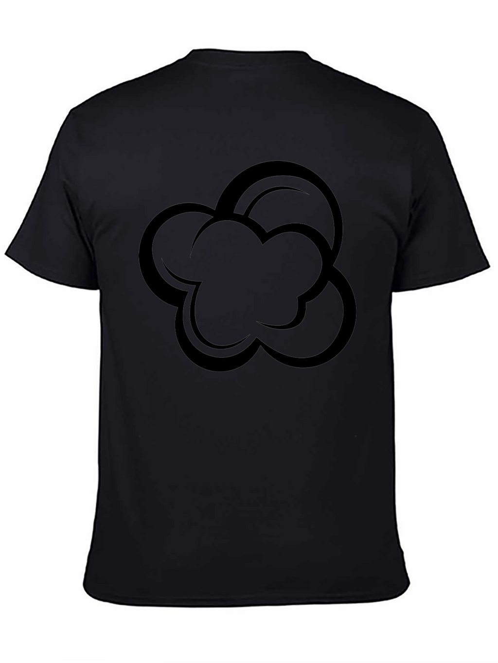 Abstract Cloud Graphic Black T-Shirt
