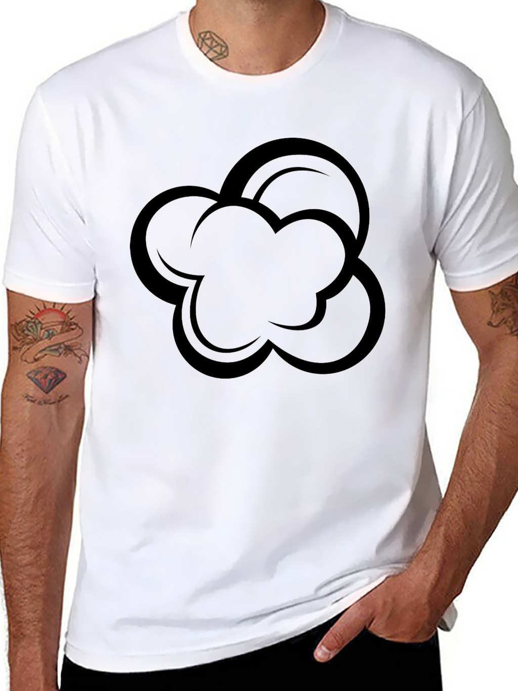 Abstract Cloud Graphic Black T-Shirt