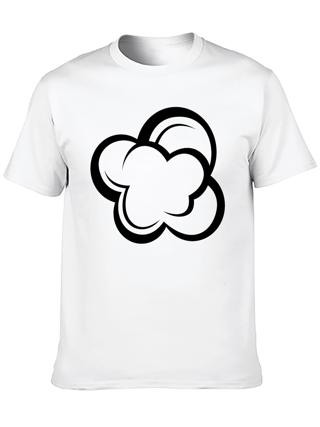 Abstract Cloud Graphic Black T-Shirt