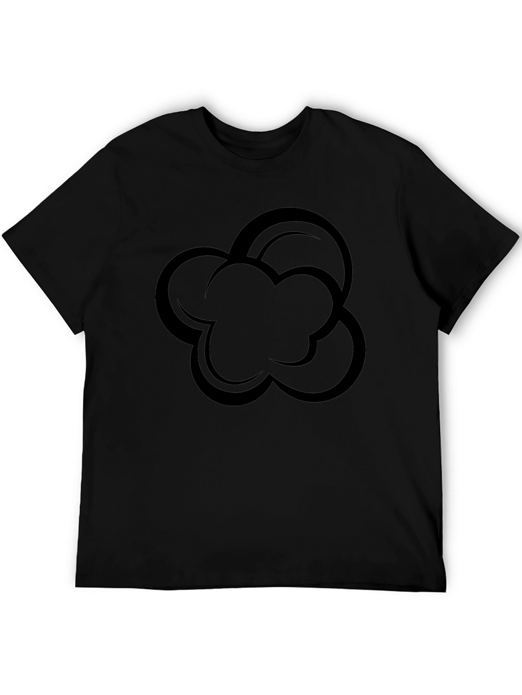 Abstract Cloud Graphic Black T-Shirt