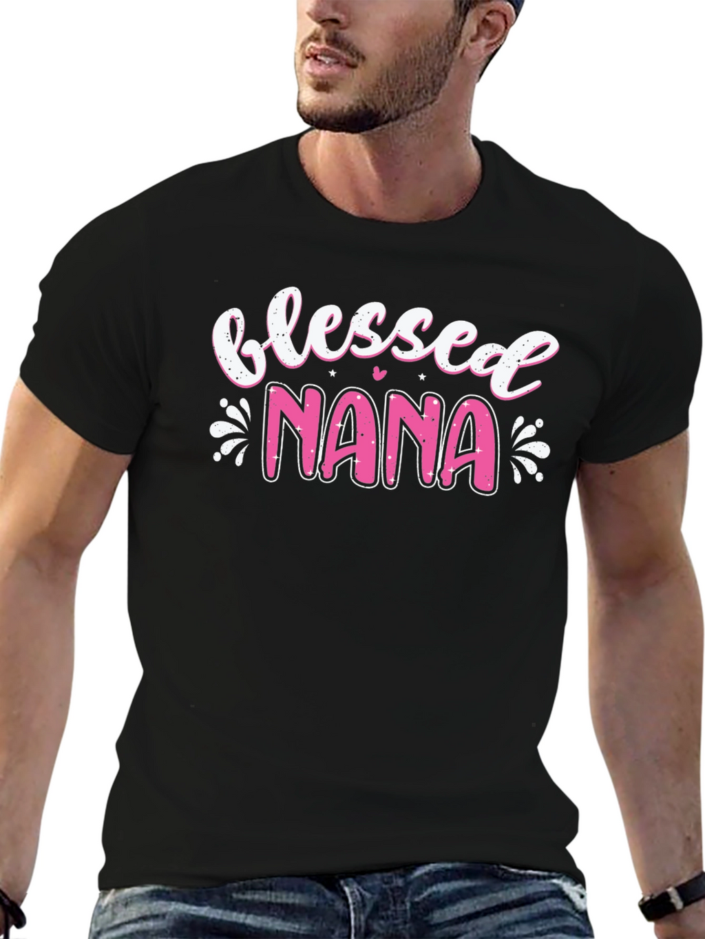 Blessed Nana Graphic T-Shirt - Black