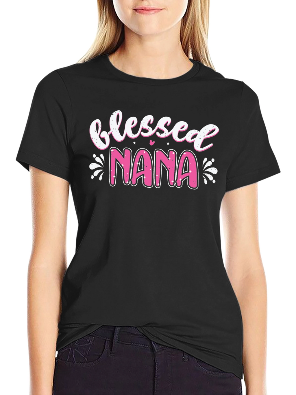 Blessed Nana Graphic T-Shirt - Black