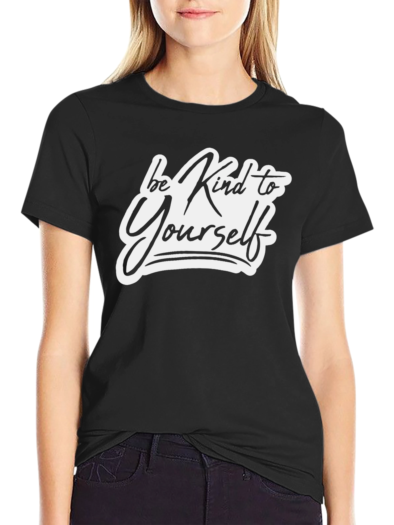 Be Kind to Yourself Black Graphic Tee
