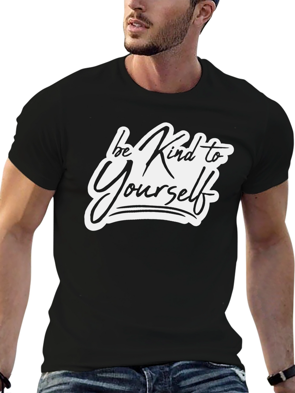 Be Kind to Yourself Black Graphic Tee