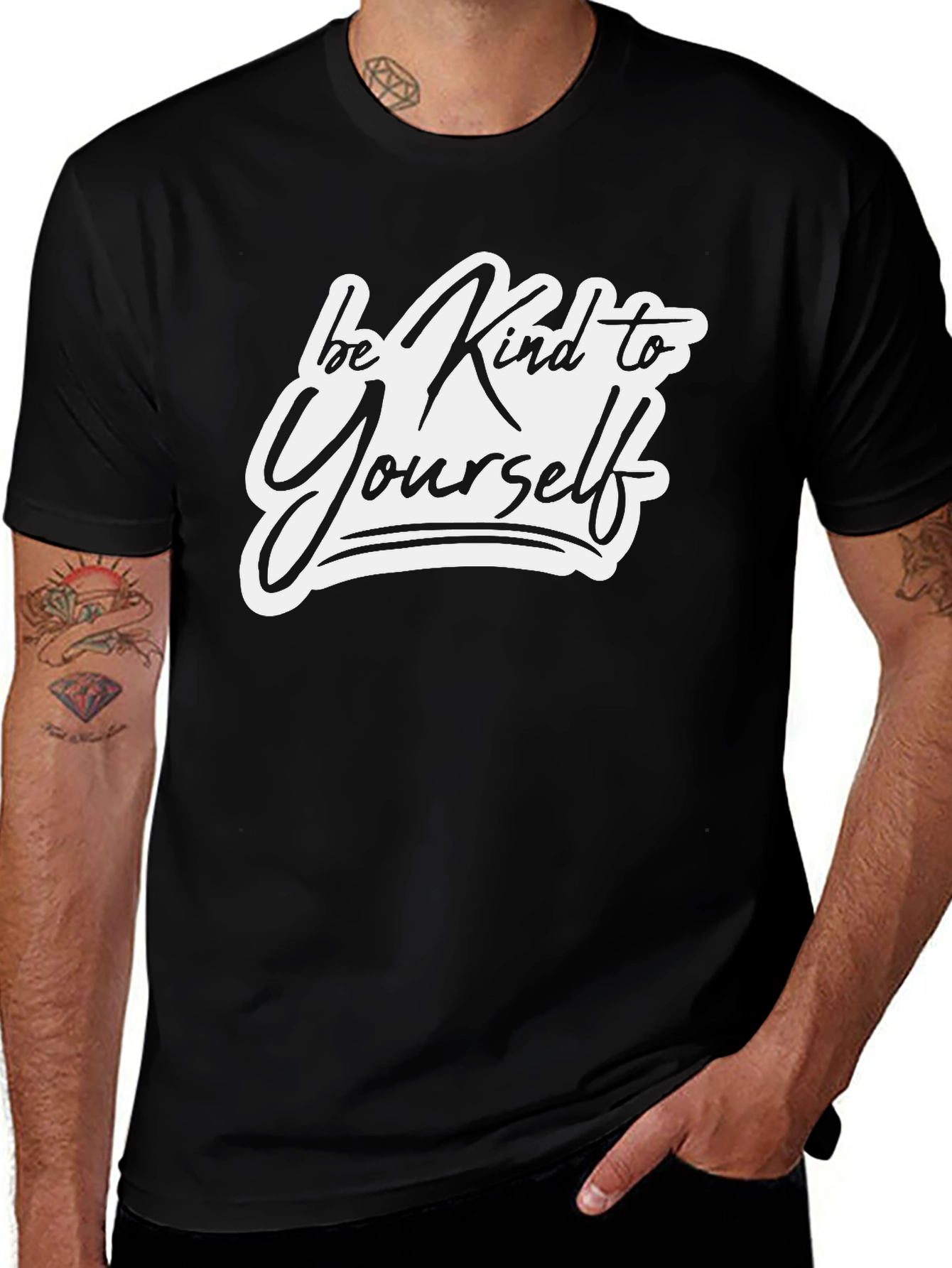 Be Kind to Yourself Black Graphic Tee