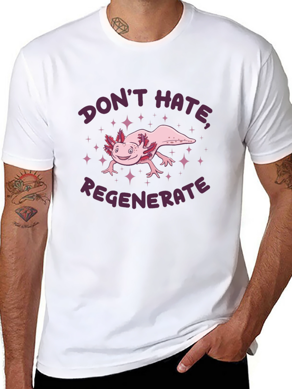 Axolotl Dont Hate Regenerate Graphic Tee