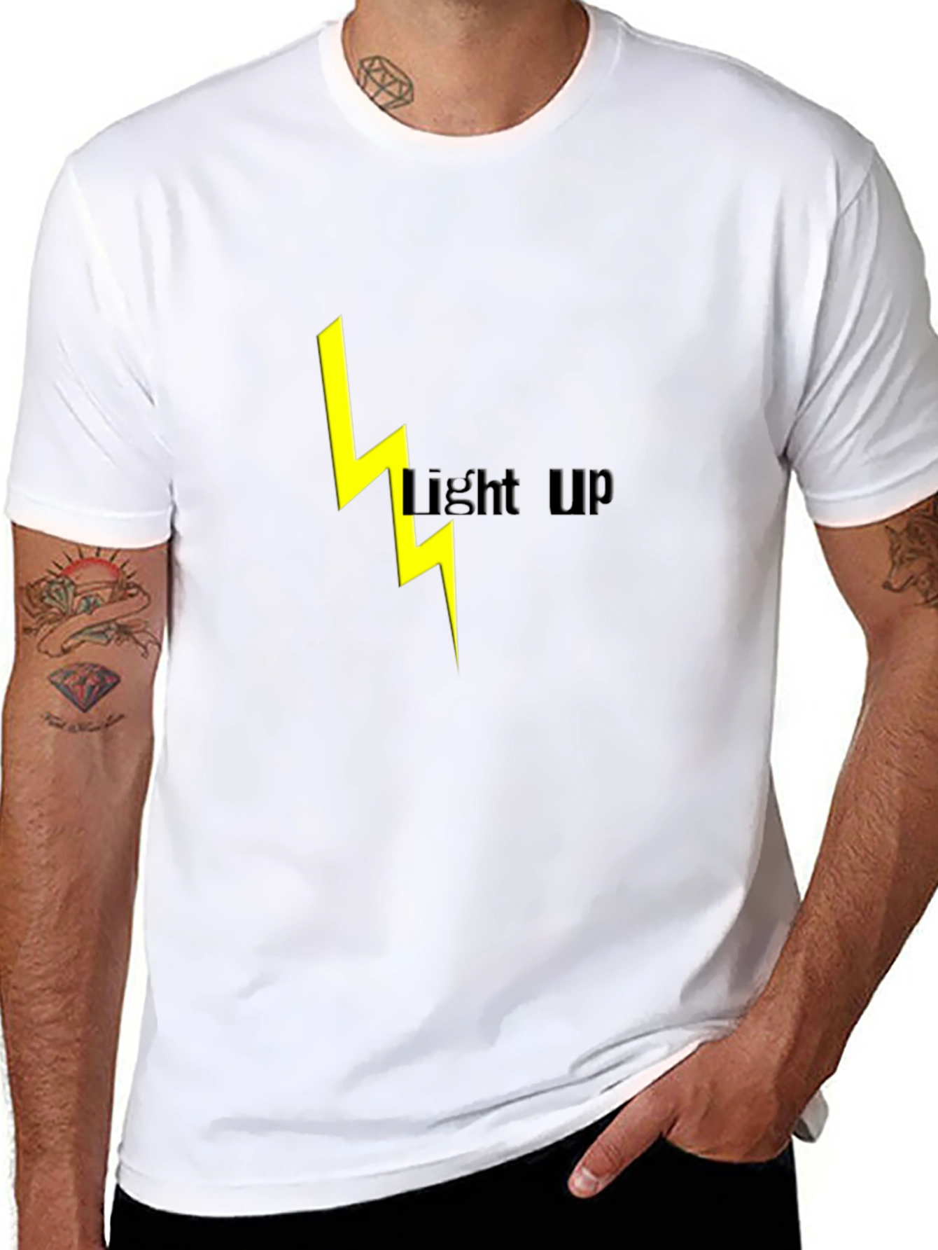 Black Lightning Bolt Light Up Graphic Tee