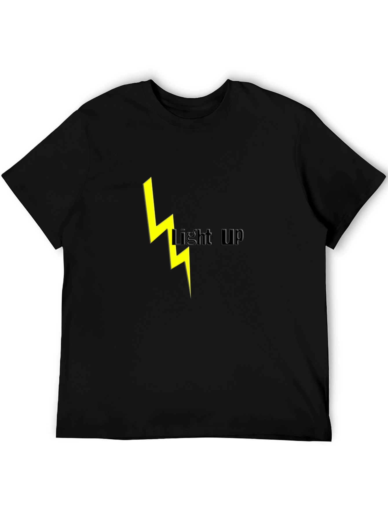 Black Lightning Bolt Light Up Graphic Tee