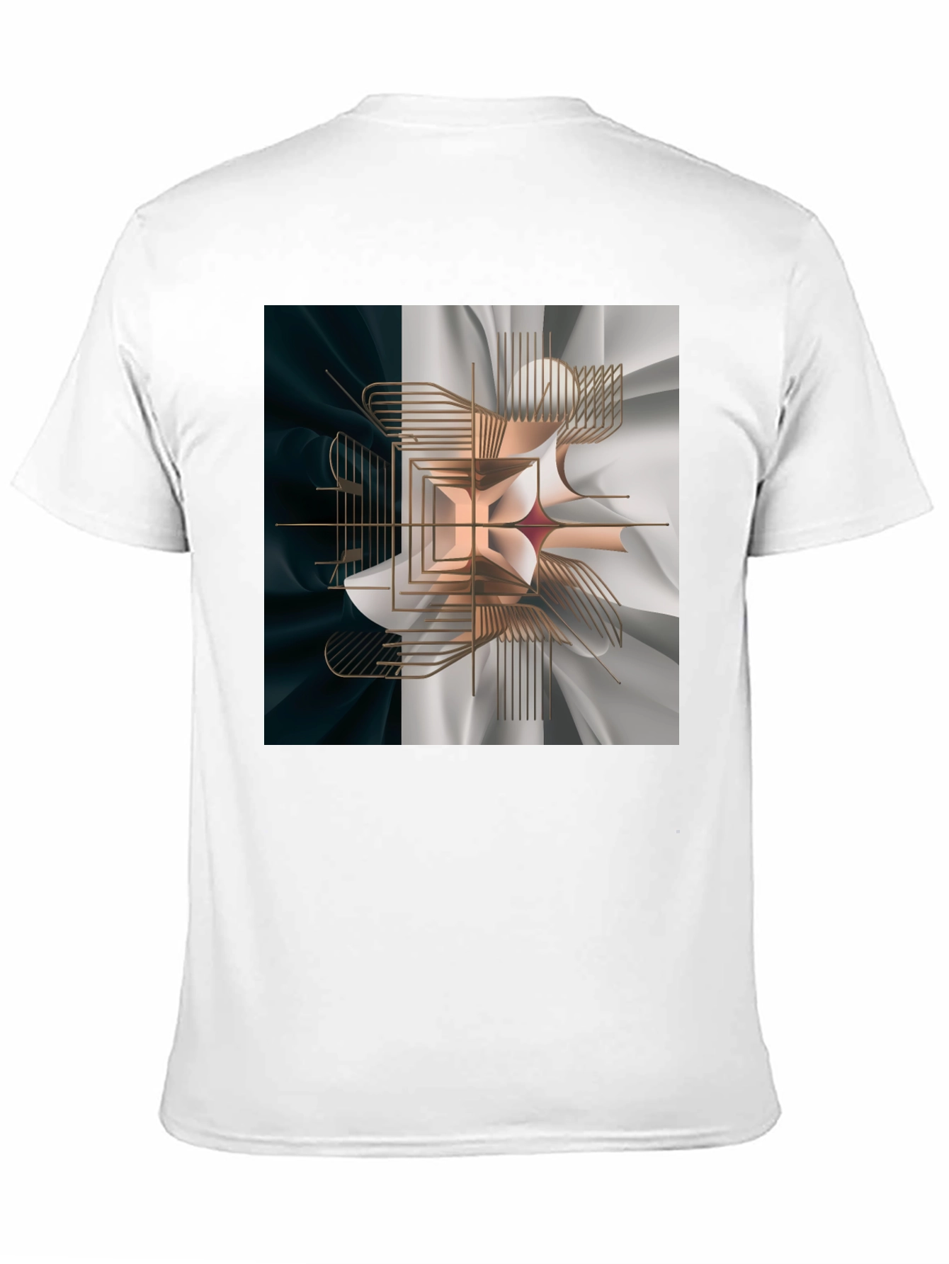 Abstract Geometric Graphic Print Black T-Shirt