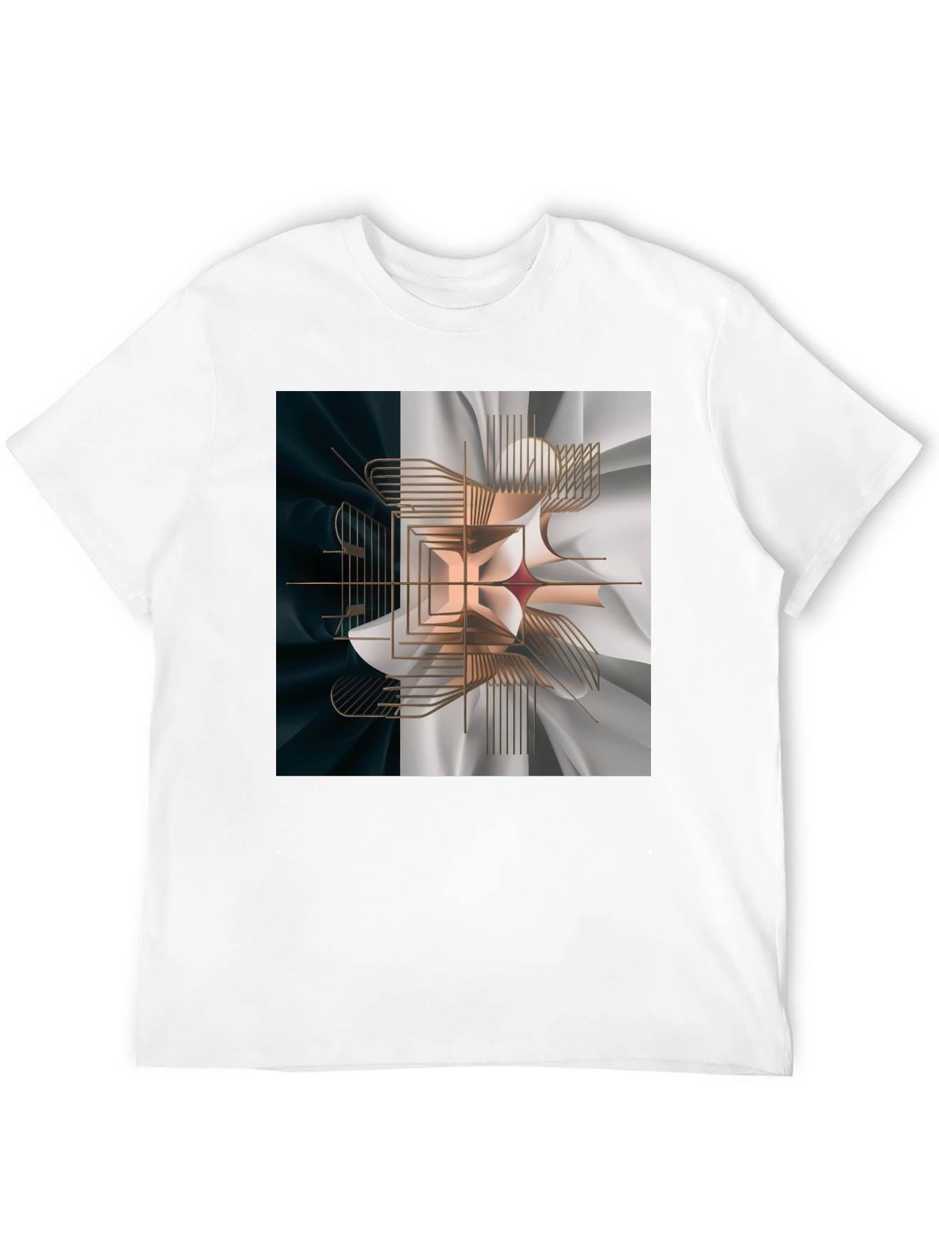 Abstract Geometric Graphic Print Black T-Shirt