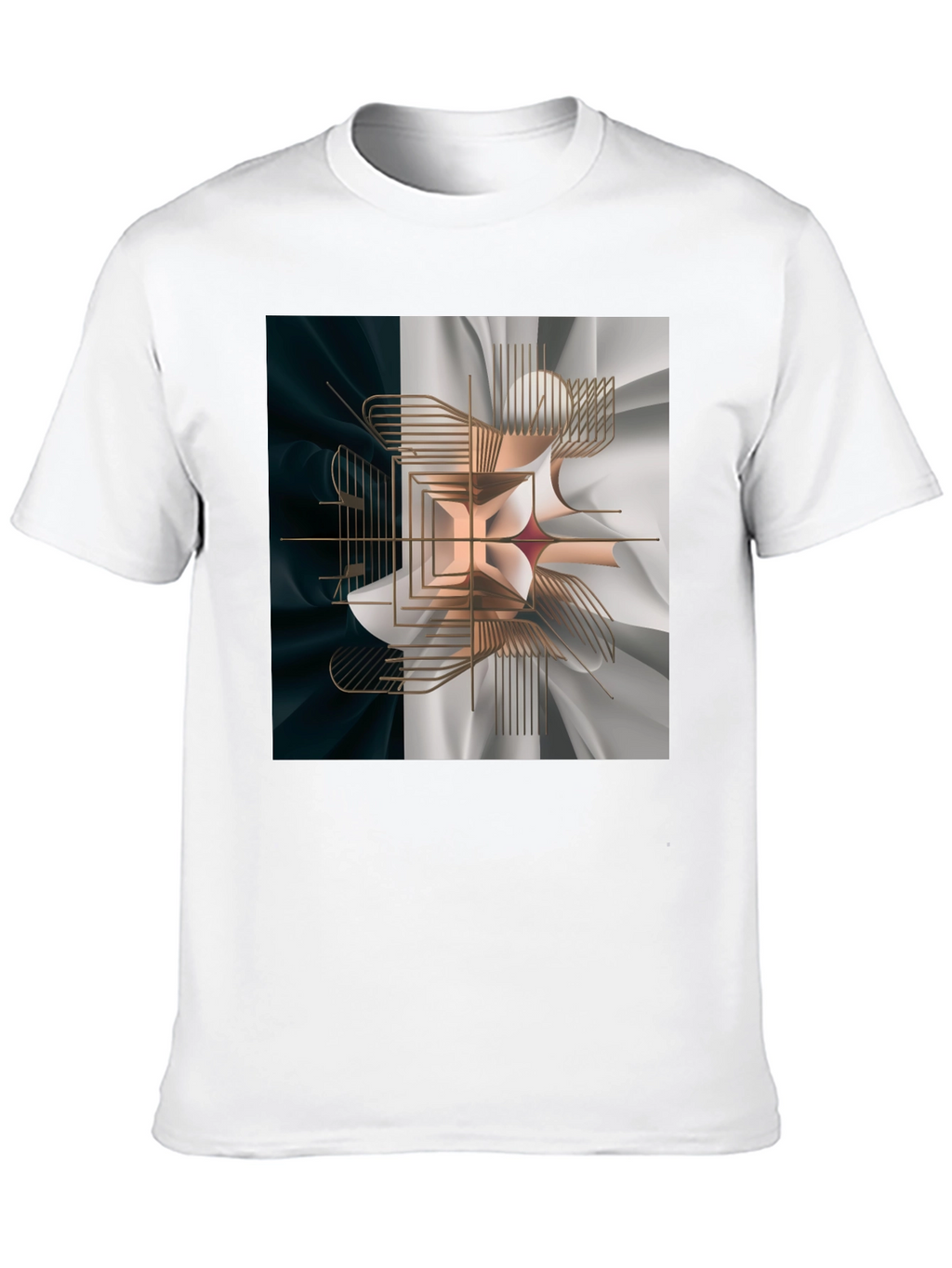 Abstract Geometric Graphic Print Black T-Shirt