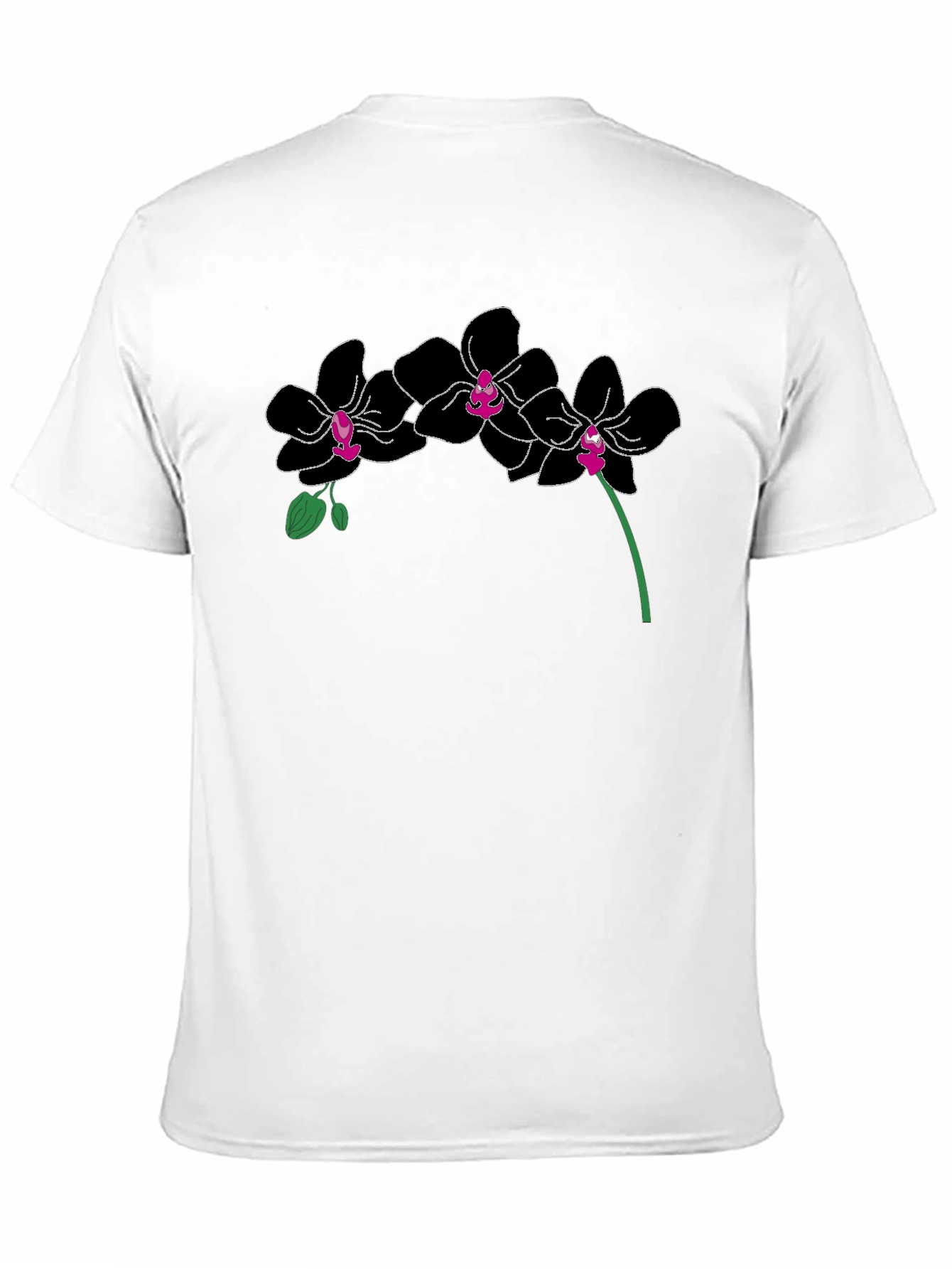 Black Orchid Graphic T-Shirt - Modern Floral Design