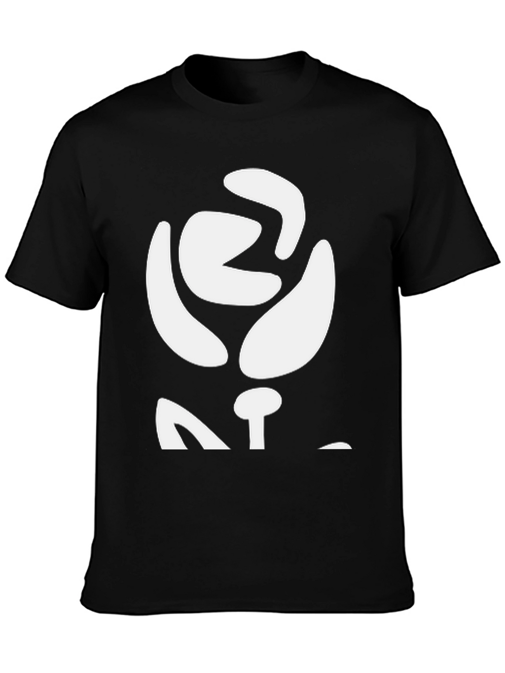 Abstract Rose Graphic Tee - Black