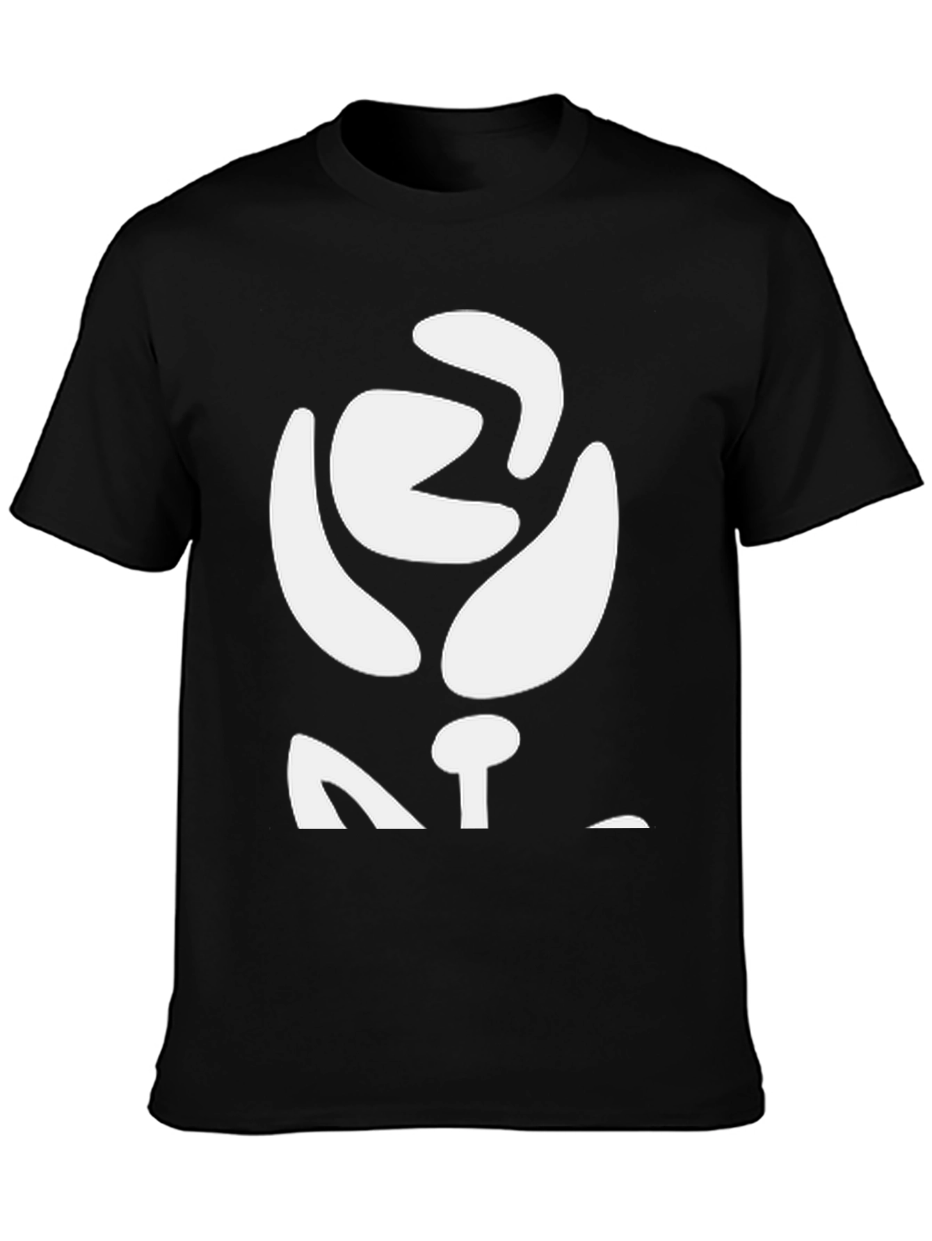 Abstract Rose Graphic Tee - Black